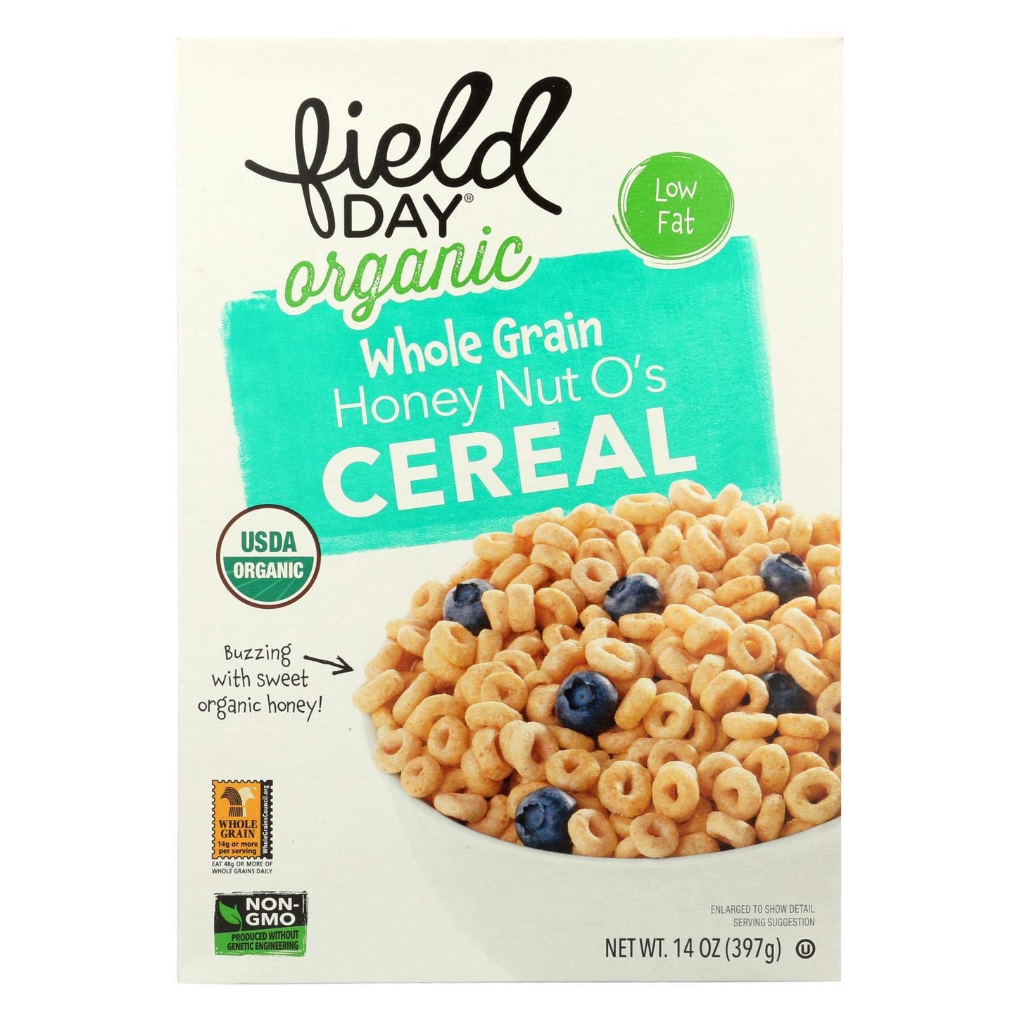 Field Day Whole Grain Honey Nut O's Organic Cereal - 14 oz