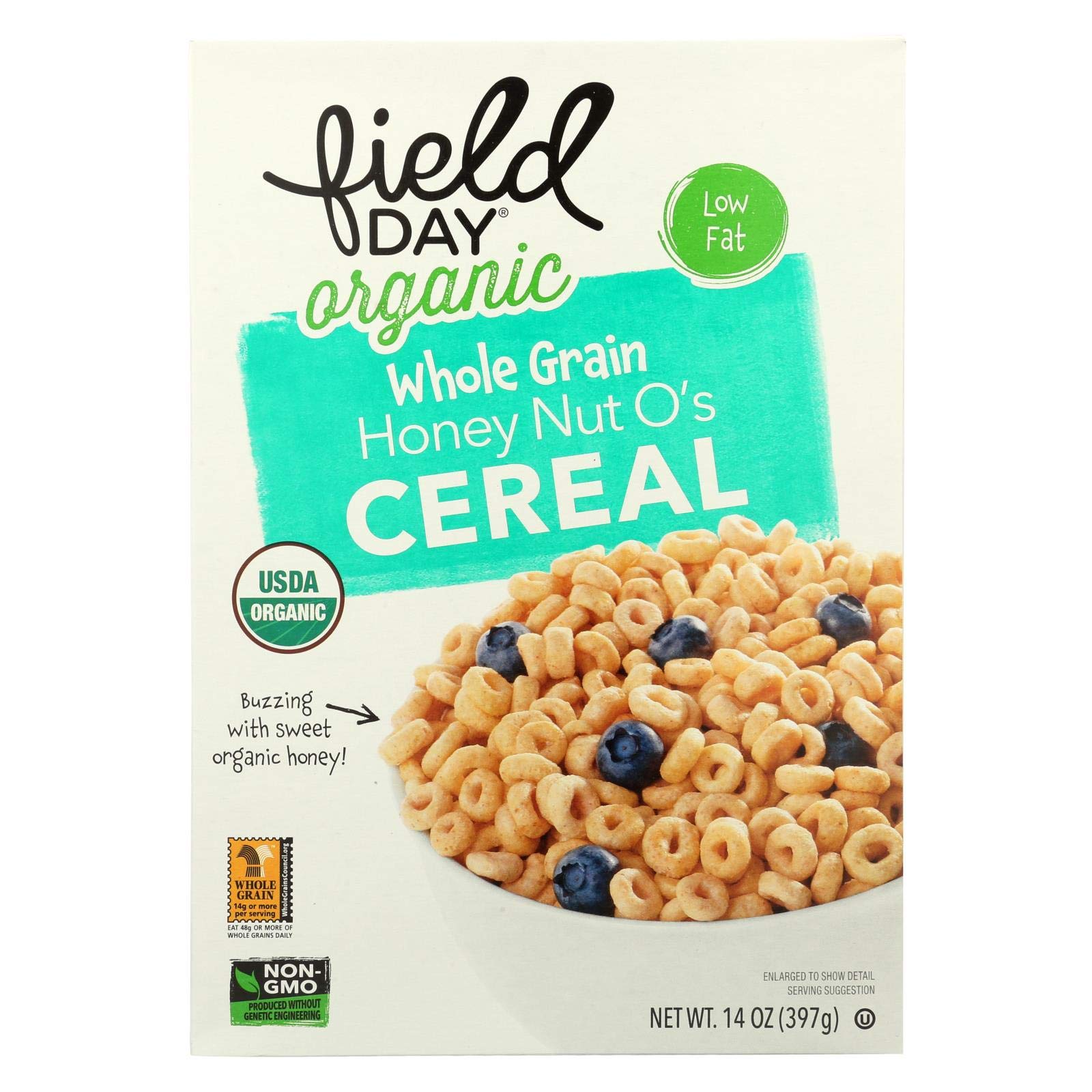 Field Day Whole Grain Honey Nut O's Organic Cereal - 14 oz