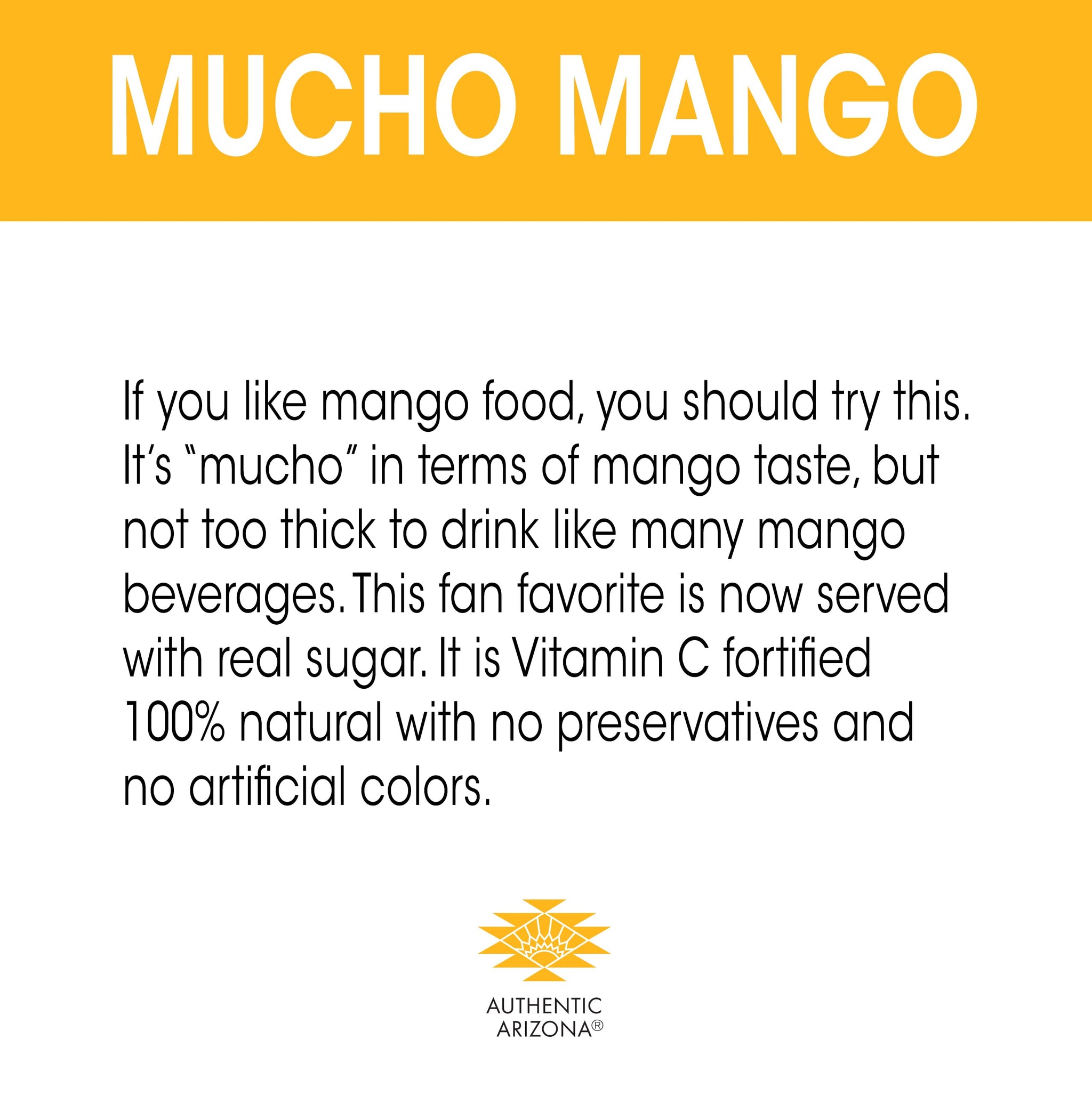 AriZona Mucho Mango Fruit Juice Cocktail, 20 Fl Oz (Pack of 12)