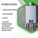 QwikProducts QwikDescaler + Concentrated Descaler Solution, Tankless Water Heater Descaling Solvent for Heat Exchanger, Quickly Dissolves Scale, Lime