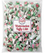 Watermelon Salt Water Taffy -1.5 lbs of Fresh Delicious Individually Wrapped Fruity Chewy Taffy