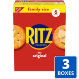 RITZ Original Crackers, Snacks for Kids and Adults, Bulk Lunch Snacks, Family Size, 3 Boxes