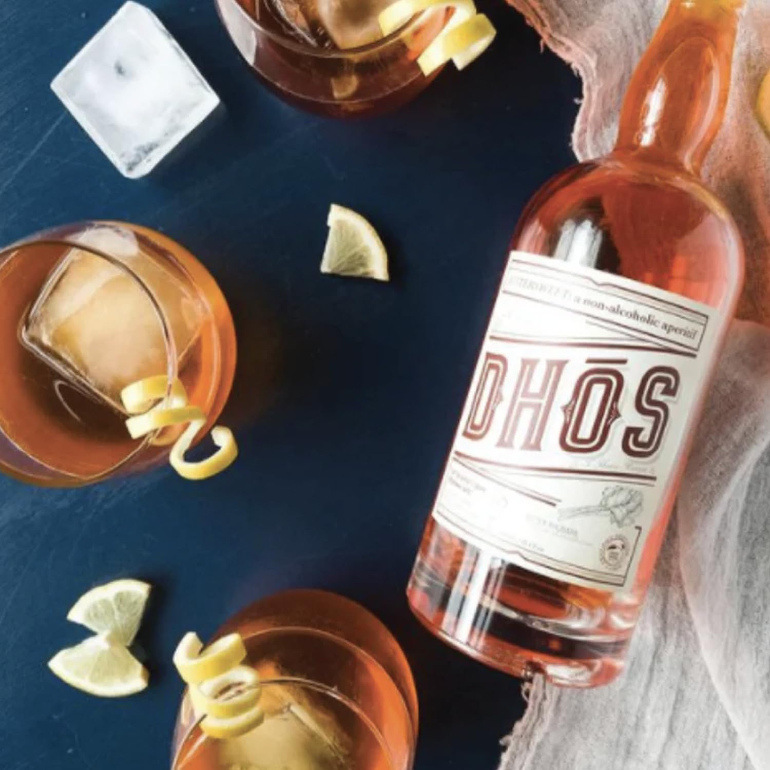 Dhos Handcrafted Non-Alcoholic Bittersweet Aperitif - Keto-Friendly, Zero Sugar, Zero Calories, Zero Proof - 750 ML - Perfect for Mocktails Flavors