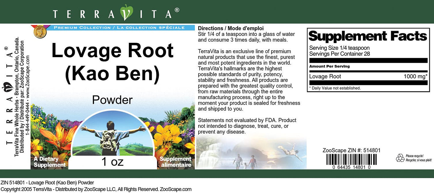 Lovage Root (Kao Ben) Powder (1 oz, ZIN: 514801)