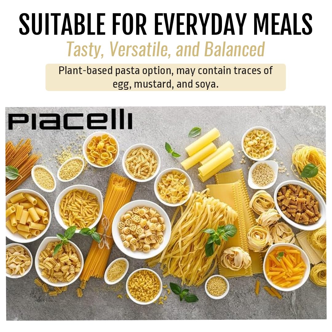 Piacelli Fusillini Pasta - Protein Pasta Made from Fine Durum Wheat Semolina for Rich Flavor - Enjoy Organic Noodles in Your Favorite Recipes