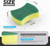 12-Pack Multi-Purpose Cleaning Sponges - Dual-Sided, Durable Non-Scratch Polyurethane Scrub Pads for Kitchen & Bathroom - Superior Absorbent Sponges