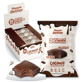 Munch Better Coconut Protein Brownies - 26g Protein, Dairy-Free, Gluten-Free, Low Sugar, 15g Collagen, Clean Ingredients - 8 Count Box
