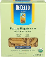 De Cecco Pasta Organic Penne Rigate, 12 Ounce (Pack of 1) (2409474041)