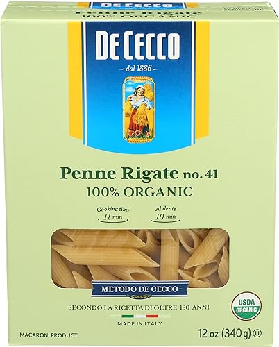 De Cecco Pasta Organic Penne Rigate, 12 Ounce (Pack of 1) (2409474041)