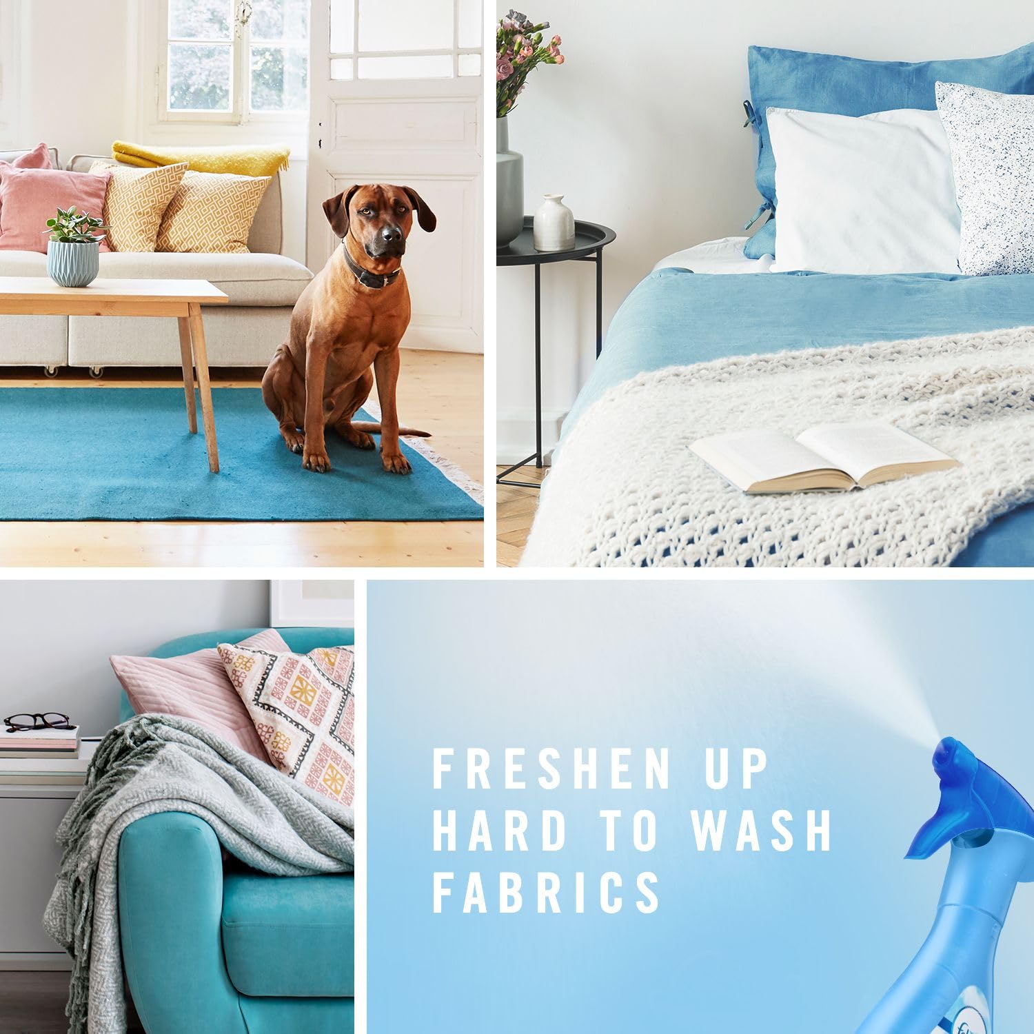 Febreze Fabric Spray Air Freshener, Odor-Fighting Fabric Refresher, Sneaker Balls Alternative, Couch Cleaner, Linen Spray, Multi-Use, Extra Strength