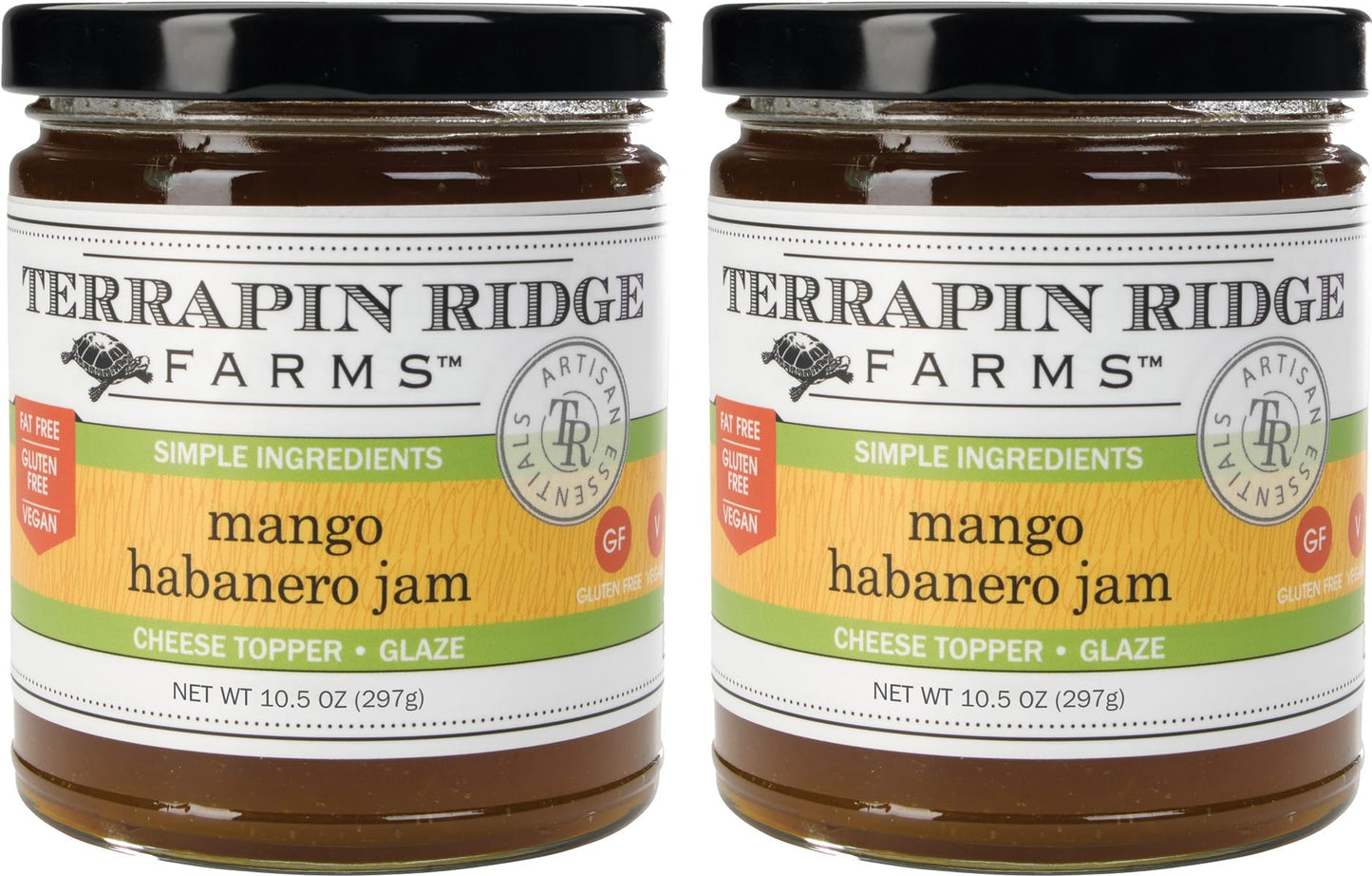 Terrapin Ridge Farms Mango Habanero Gourmet Jam - Sweet Mango & Fiery Habanero Blend - Perfect as a Glaze for Meats, Appetizers, and More - 10.5 oz
