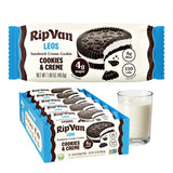 Rip Van LEOs - Cookies and Cream Sandwich Cookies - Low Sugar Snack Cookies - Low Carb Snack - Diabetic Snacks - 40 Low Sugar Cookies (10 Packs