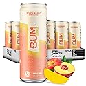 BUM Sugar-Free Energy Drink, Peach Mango - Lightly Carbonated & No Artificial Colors, Natural Caffeine & Citicoline for Energy & Focus, Brain Boost