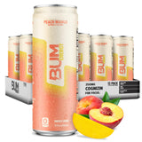 BUM Sugar-Free Energy Drink, Peach Mango - Lightly Carbonated & No Artificial Colors, Natural Caffeine & Citicoline for Energy & Focus, Brain Boost