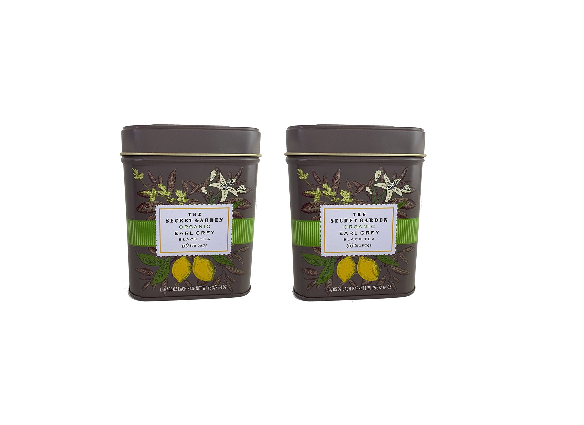 The Secret Garden USDA Organic Earl Grey Black Tea 50 tea bags (Pack of 2)