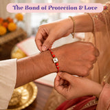 LoveNspire Raksha Bandhan Gift Hamper Set for Brother & Bhabhi - 5 Traditional Rakhi Set with Greeting Card, Chocolates, Scented Candle, Haldi Kumkum