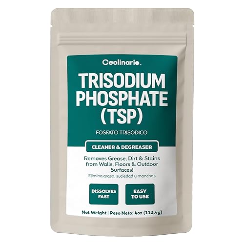 Coolinario Trisodium Phosphate - TSP Cleaner (4 Oz) Heavy-Duty Cleaner & Degreaser for Walls, Floors & Outdoor Surfaces | Removes Grease, Dirt