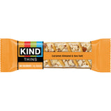 KIND Thins Snack Bars Variety Pack, Gluten Free, Low Calorie, Healthy Snacks, Dark Chocolate Nuts & Sea Salt, Caramel Almond & Sea Salt, 4g Sugar, 20