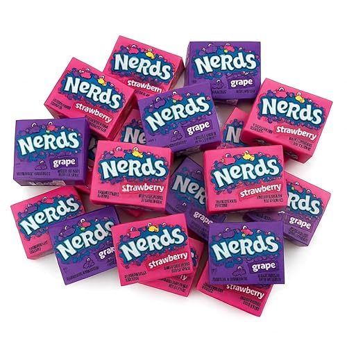 Wonka Nerds Gummy Clusters - Grape & Strawberry - 1 lbs Individually Mini Candy Boxes - Valentines & Easter Treat Pack - Classic & Delicious Gummy