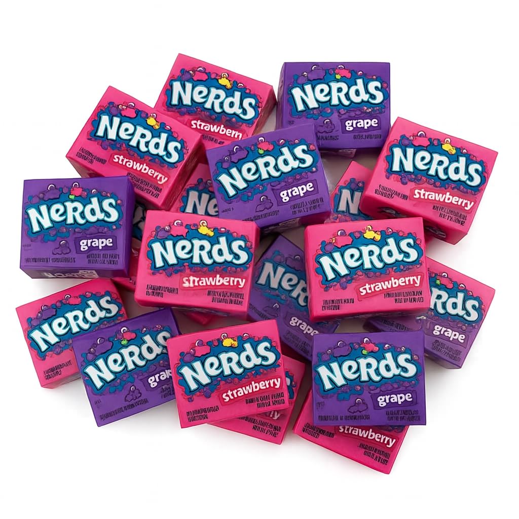 Wonka Nerds Gummy Clusters - Grape & Strawberry - 1 lbs Individually Mini Candy Boxes - Valentines & Easter Treat Pack - Classic & Delicious Gummy
