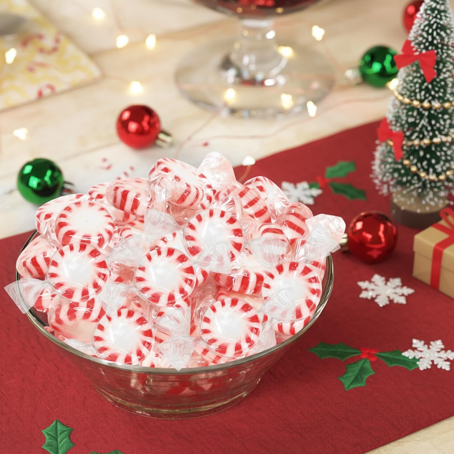 Bulk Starlight Peppermints Candy - 5 Pound Individually Wrapped Christmas Peppermint Hard Candy Mint Discs For Holiday Parties, Candy Bowls & Treats