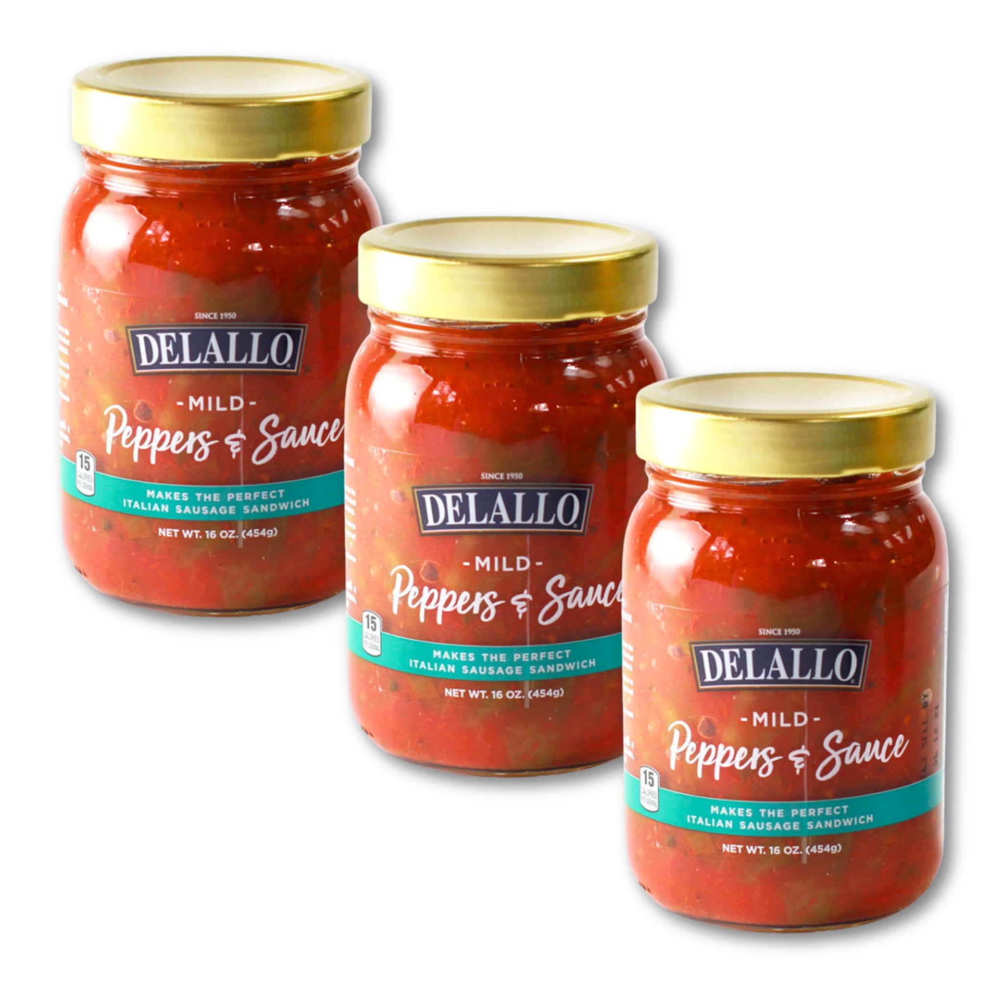 DeLallo Peppers & Sauce, Mild Homestyle Tomato Sauce with Chunky Bell Peppers, Made in Small Batches, Gourmet Ingredient for Italian Sausage, Pasta