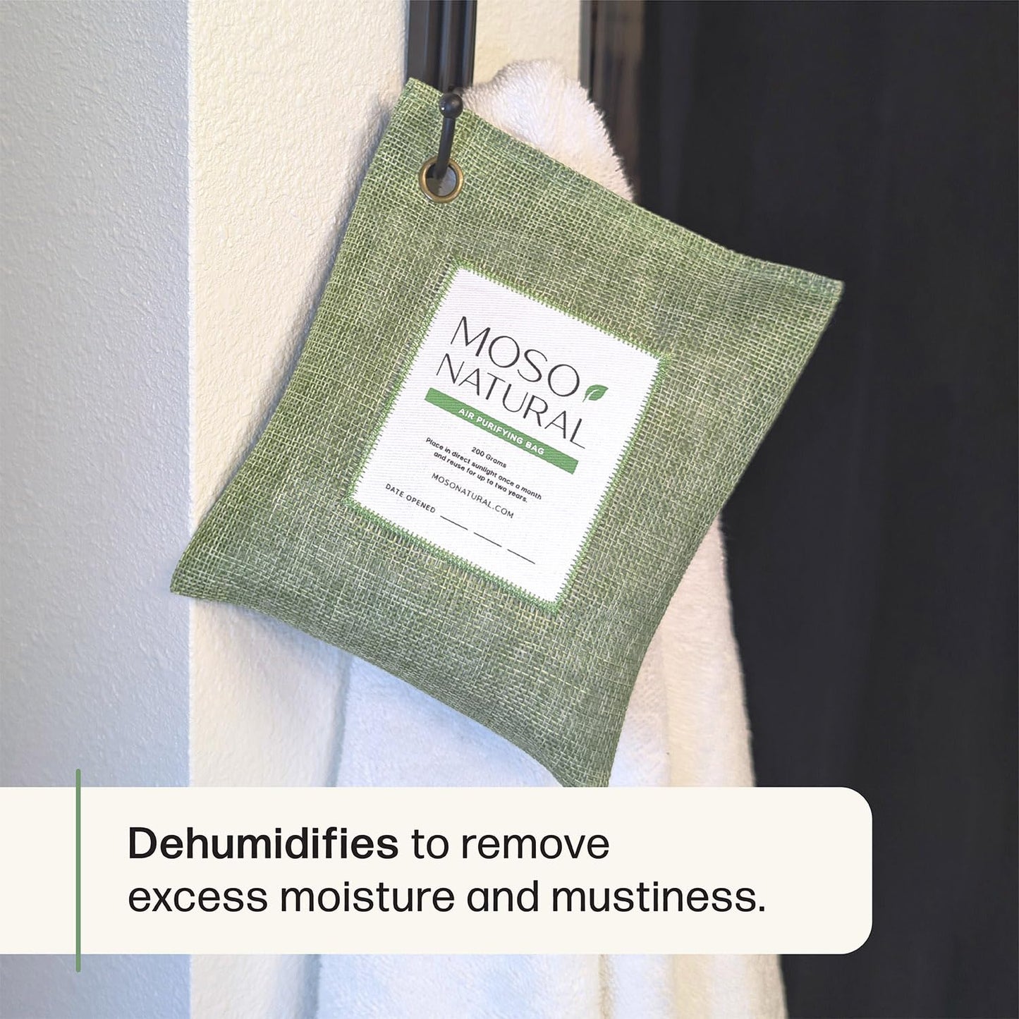 Moso Natural Air Purifying Bag 200g (3 Pack). A Scent Free Odor Eliminator for Cars, Closets, Bathrooms, Pet Areas. Premium Moso Bamboo Charcoal Odor