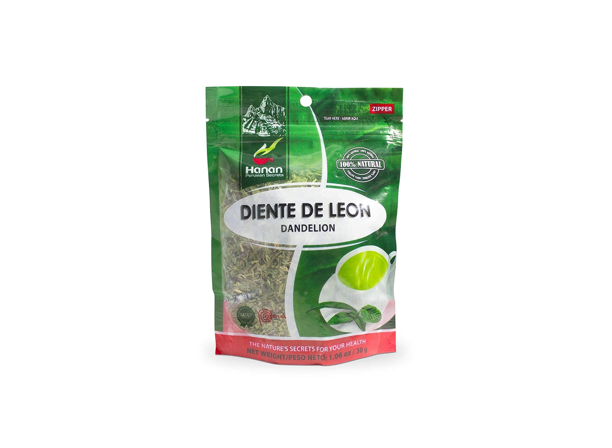 Hanan Peruvian Secrets Diente De Leon Herbal Tea | 100% Natural Dandelion Leaves | 1.06oz / 30g | Naturally Supports Healthy Digestion | Soothes