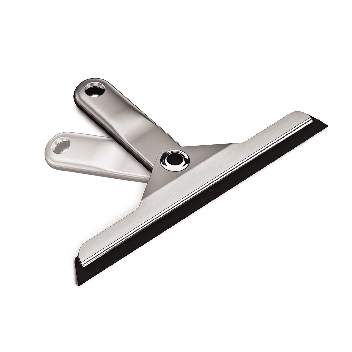 simplehuman Foldaway Shower Squeegee, Glass Squeegee for Bathroom Mirrors & Shower Doors, Weighted Handle for Streak-Free Clean, Suction Cup Hanger