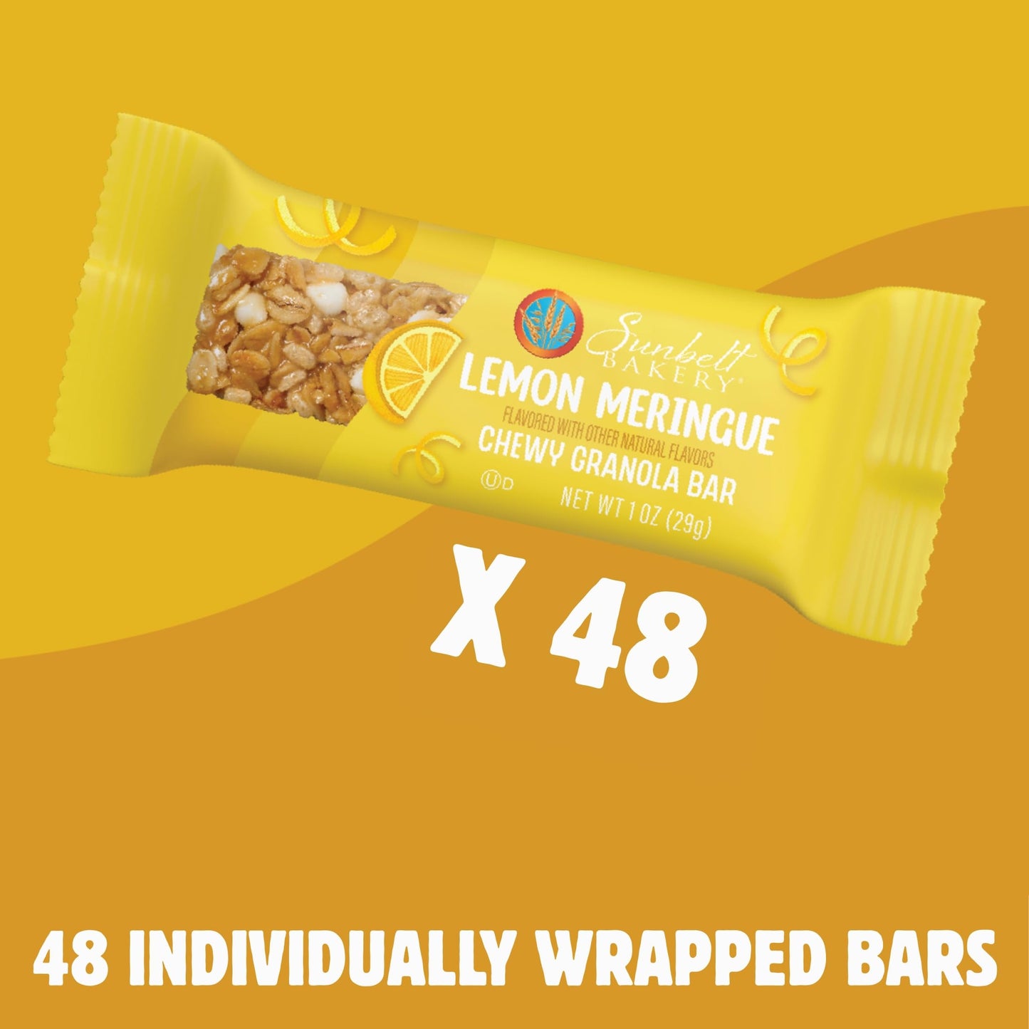 Sunbelt Bakery Lemon Meringue Chewy Granola Bars, 48 Bars (6 Boxes), 49.62 oz