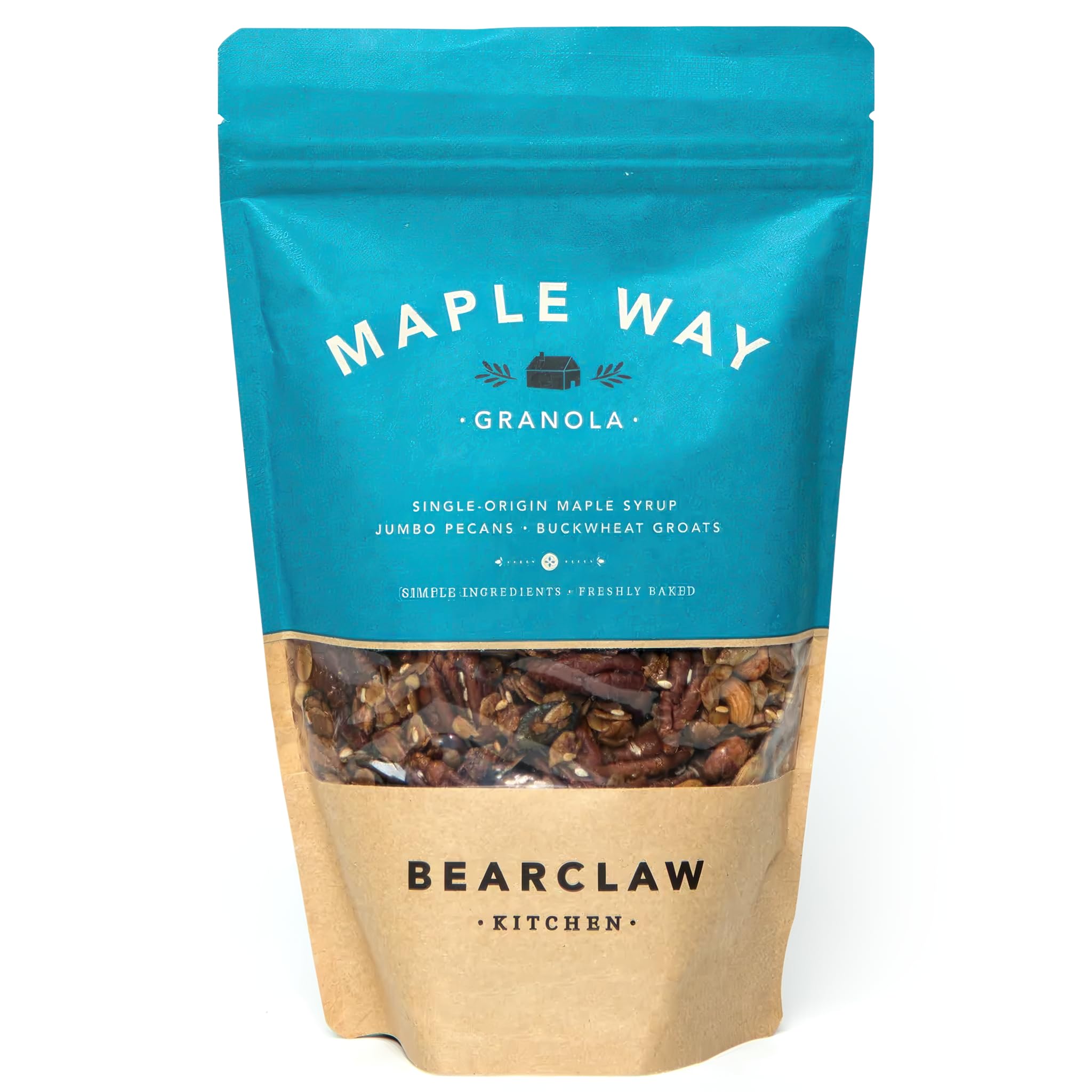 Bearclaw Kitchen - Maple Way Granola - Naturally Gluten Free - Organic Oats, Pecans, Cashews, Organic Pumpkin Seeds, Buckwheat Groats - No Refined
