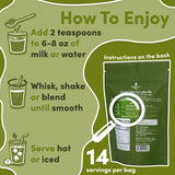 Sweetened Matcha Latte Mix, 4 oz, Matcha Green Tea Powder with Cane Sugar, Hot or Iced Matcha Latte Drink Mix, Resealable Bag