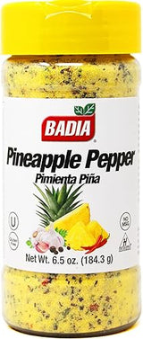 Badia Pineapple Pepper Seasoning, 6.5 oz - Tropical Citrus Pepper Blend for Chicken, Seafood, Vegetables, Fruit