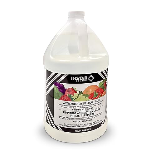 InStar Produce Wash & Cleaner - 1 Gal Liquid Concentrate (128 fl oz / 3.8 L) - 100% Natural - Each Bottle Makes 128 Gallons (450 L) of Liq Solution