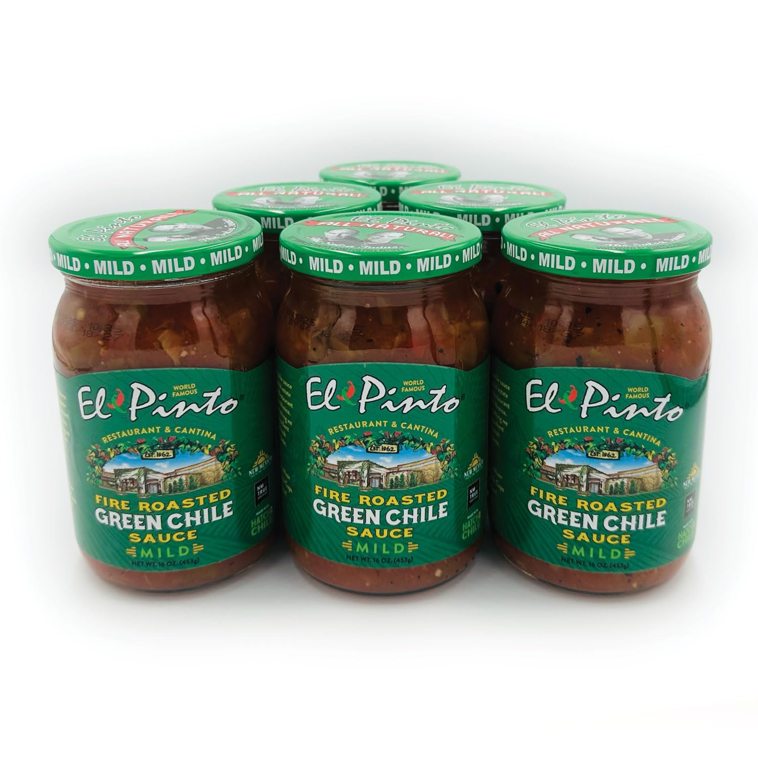 El Pinto Green Chile Sauce, Mild, 16 Ounce (Pack of 6)