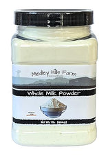 Whole milk powder By Medley Hills Farm in Reusable Container 1 lb. - Great dry milk powder for baking - Product of USA