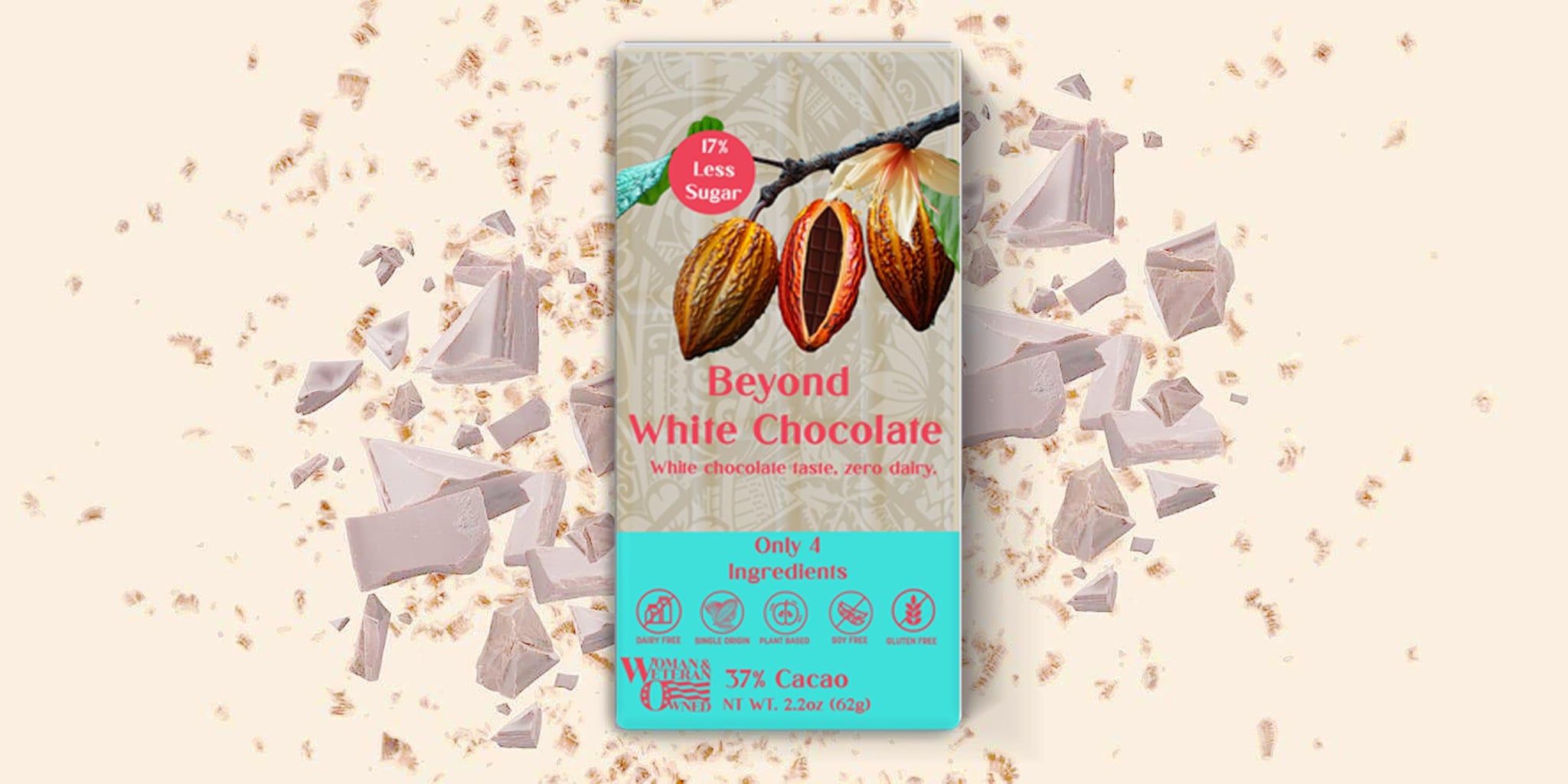 Beyond Milk Chocolate Dairy-free, beyond White Chocolate Bar | 2.2 Ounce (Pack of 10) | Organic, 17% less sugar, 37% Cacao, Plant Based, Gluten Free