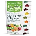 Dr. John’s Sugar Free Candy, Healthy Lollipops with Zero Sugar, Low Calorie Snacks, Keto Friendly Hard Candy Sweets, Classic Fruit, Oval, 60 Count, 1