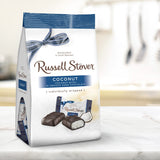 Russell Stover Dark Chocolate Coconut Mini Gusset Bag 6 Ounce Russell Stover Chocolate Coconut Chocolate Candy Bag; Sweet Coconut Covered in Rich