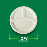 Hefty EcoSave Disposable Compartment Plates, Made from Plant Based Materials, Heavy Duty Paper Plates, 10 ? Inch, 16 Count (Pack of 4)