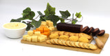Gift Basket Village - In This Home Gourmet Cutting Board Set: Crackers, Sausages, Salmon, Cheeses, and Spreaders, Perfect for Any Occasion