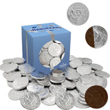 The Dreidel Company Hanukkah Coins, Dark Bittersweet Silver Gelt, Parve Kosher Chanukah Gelt, Made in Israel (2-Pack)