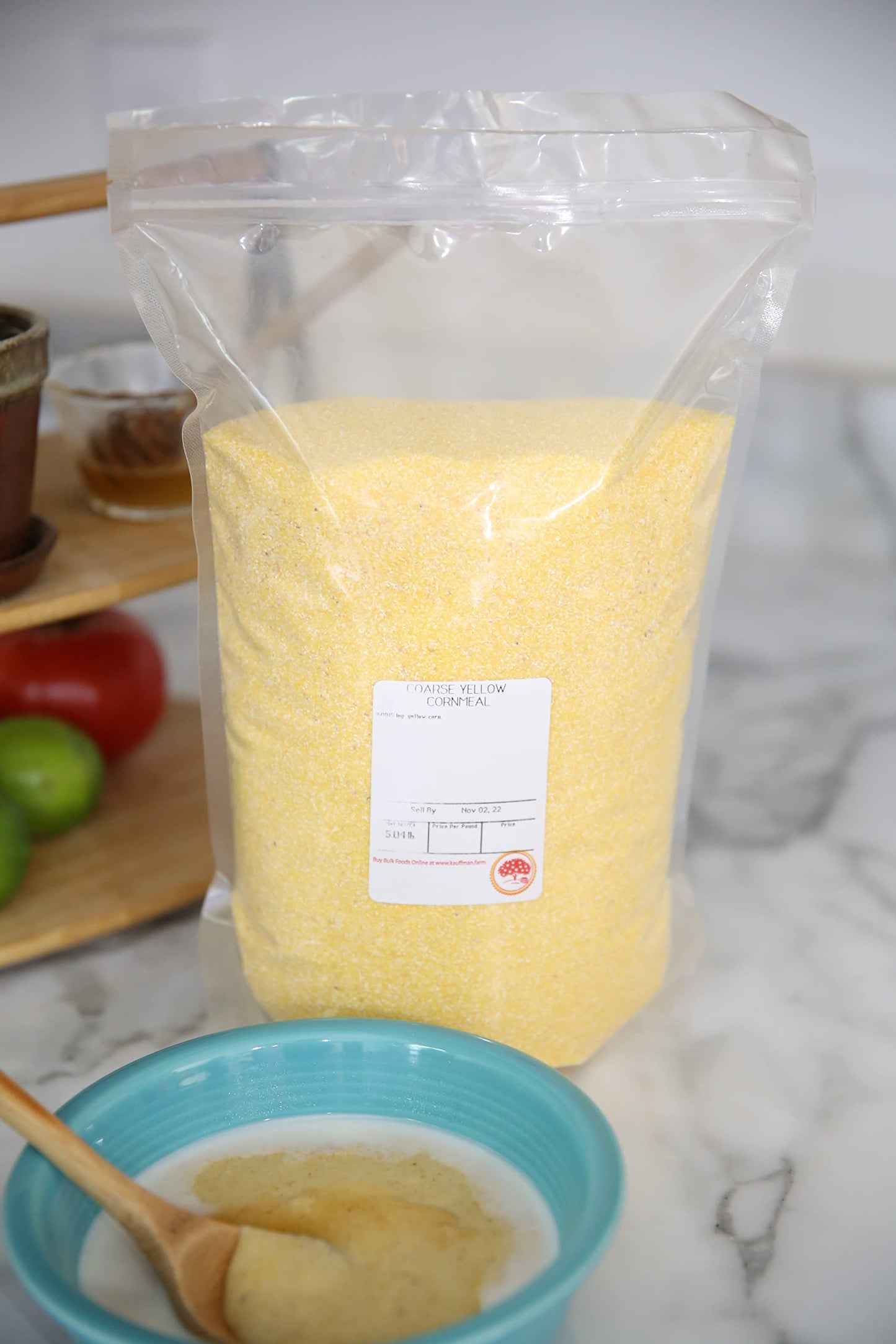 Kauffman Orchards Coarse-Ground Yellow Corn Meal, Bulk 5 Lb. Bag (Pack of 3)