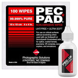 PEC-12 Photographic Emulsion Cleaner Kit and PEC-PAD Lint Free Non-Abrasive Wipes 4"x4" 100 Sheets per/Pkg - for Cleaning Film, Photo Negative, B&W