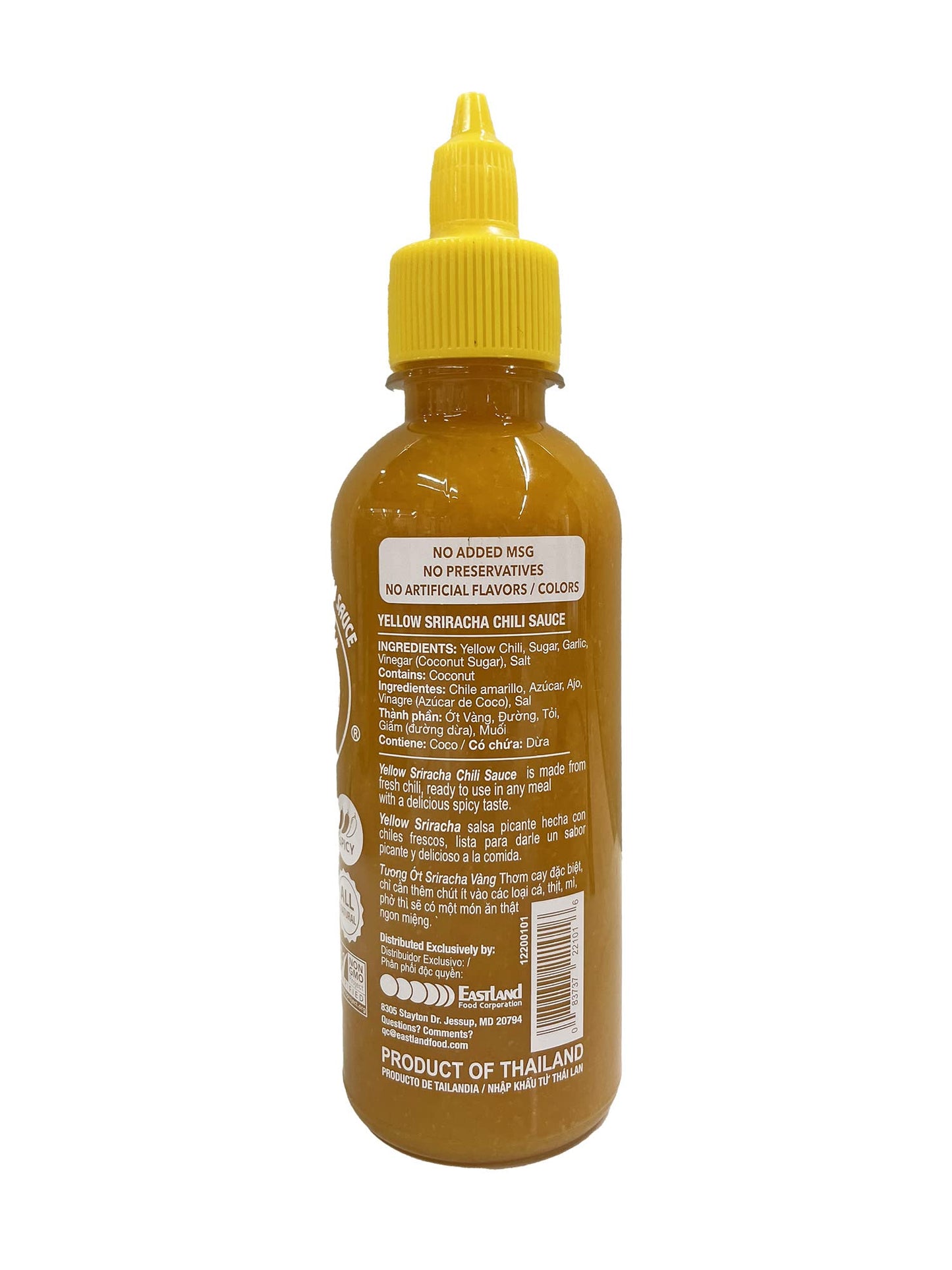 Original Three Mountain Sriracha Hot Chili Sauce Most Spicy flavor Bottle - 10 oz (Yellow Spice)