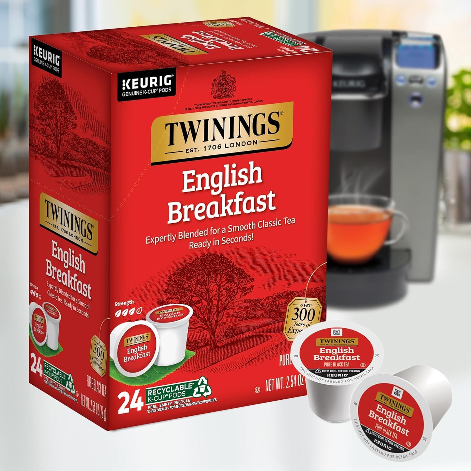 Twinings English Breakfast Tea Keurig K-Cups, 24 Count (Pack of 4)