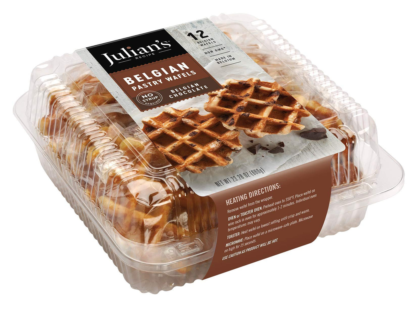 Julian's Recipe Chocolate Pastry Wafels, 12/1.94 oz -- Made in Belgium