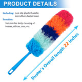 2 Pack 22-Inch Rainbow Reusable Microfiber Dusters,Bendable and Washable Feather Duster for Everyday Cleaning in Home, Library, Office, Car, and More