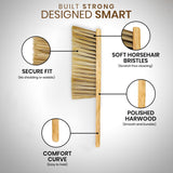 Rattleware Durable 11” Counter Brush - Solid Wood Handle, Horsehair Bristles & Static-Fre - Ideal for Home & Commercial Use
