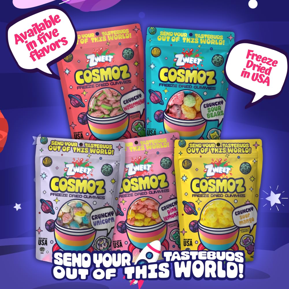 Freeze Dried Candy - Sour Candy - Crazy Candy Sour Gummy Lemonades, Freeze Dried Snacks, Trendy Dessert for Kids & Adults